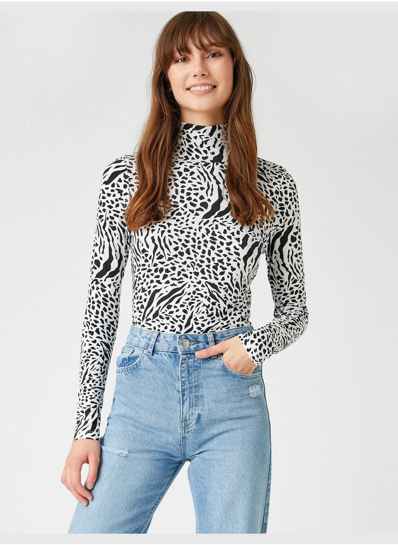 كوتون Long Sleeve Patterned T-Shirt