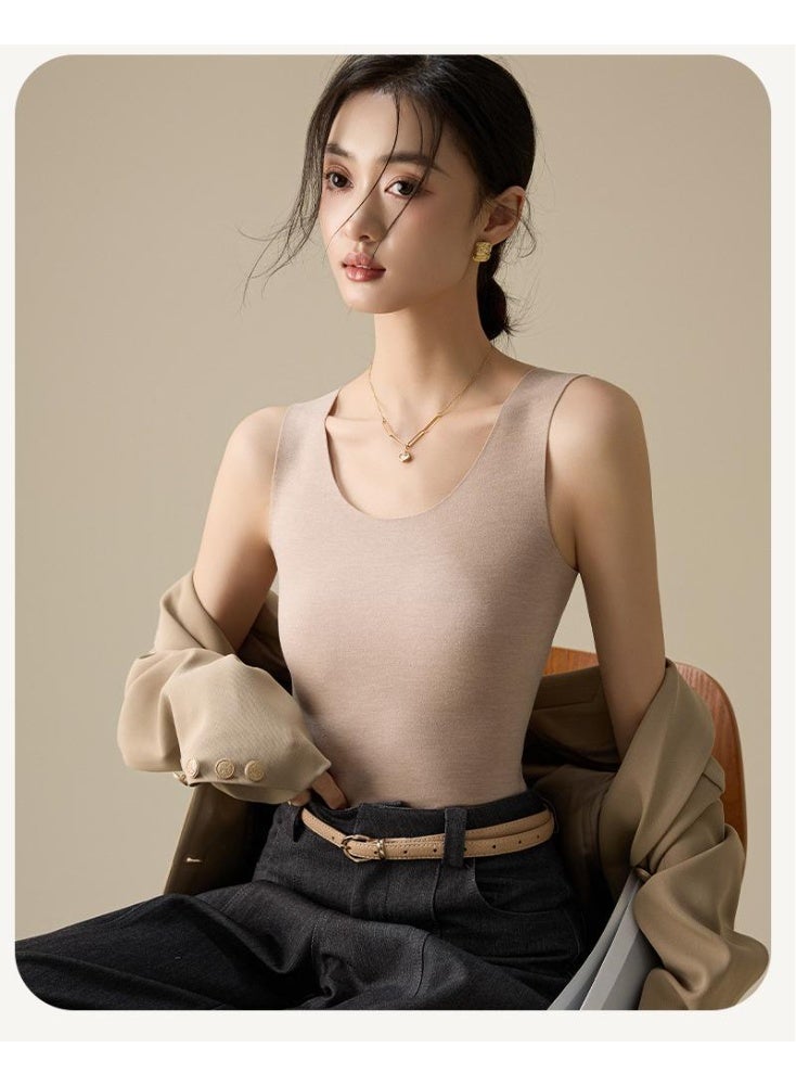 NIBEMINENT Autumn And Winter German Velvet Thermal Vest For Women no Breast Pads  Seamless Thermal Underwear For Women - Image 1