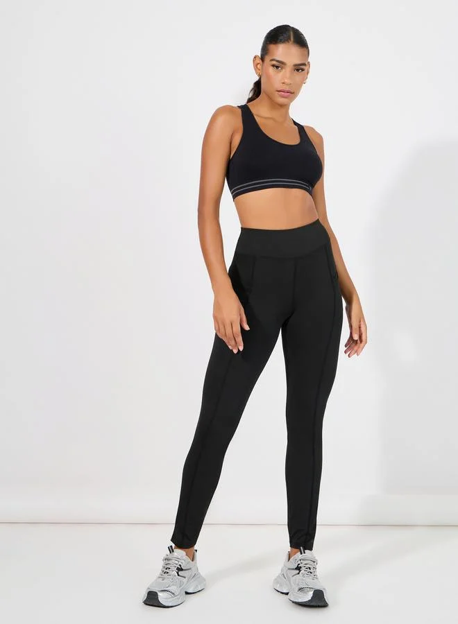 Styli Pack of 2 - Double Stripe Waist Strap Sports Bra
