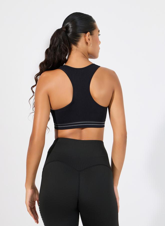 Styli Pack of 2 - Double Stripe Waist Strap Sports Bra - Image 5