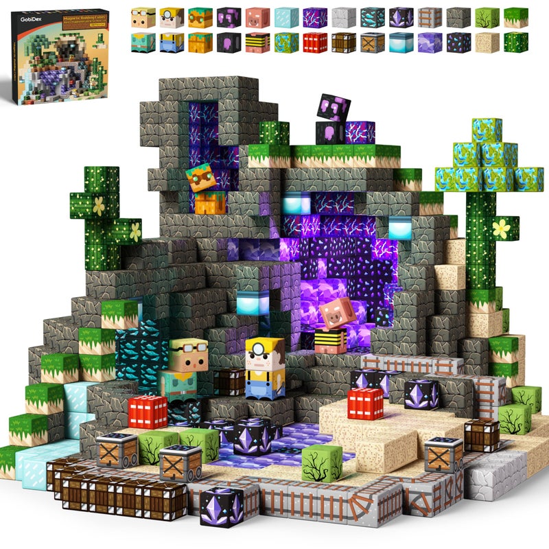 GobiDex 100PCS Magnetic Building Blocks GameBased Build Magwonder World with Magnet Construction Toys STEM Sensory Gift for Boys Girls Birthday - Image 2