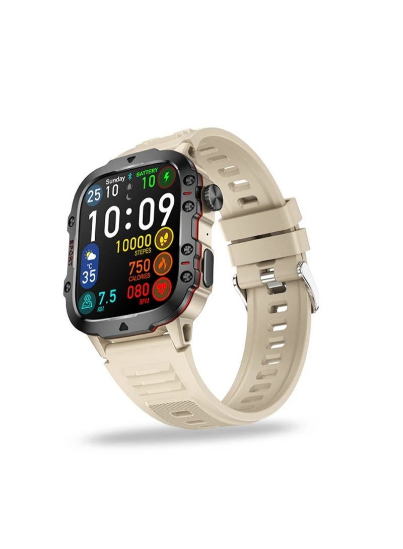 أولون ساعة Aolon Tetra S2 الذكية للرجال - مقاومة للماء IP68، مكالمات وإشعارات لاسلكية، شاشة عالية الدقة - Image 1