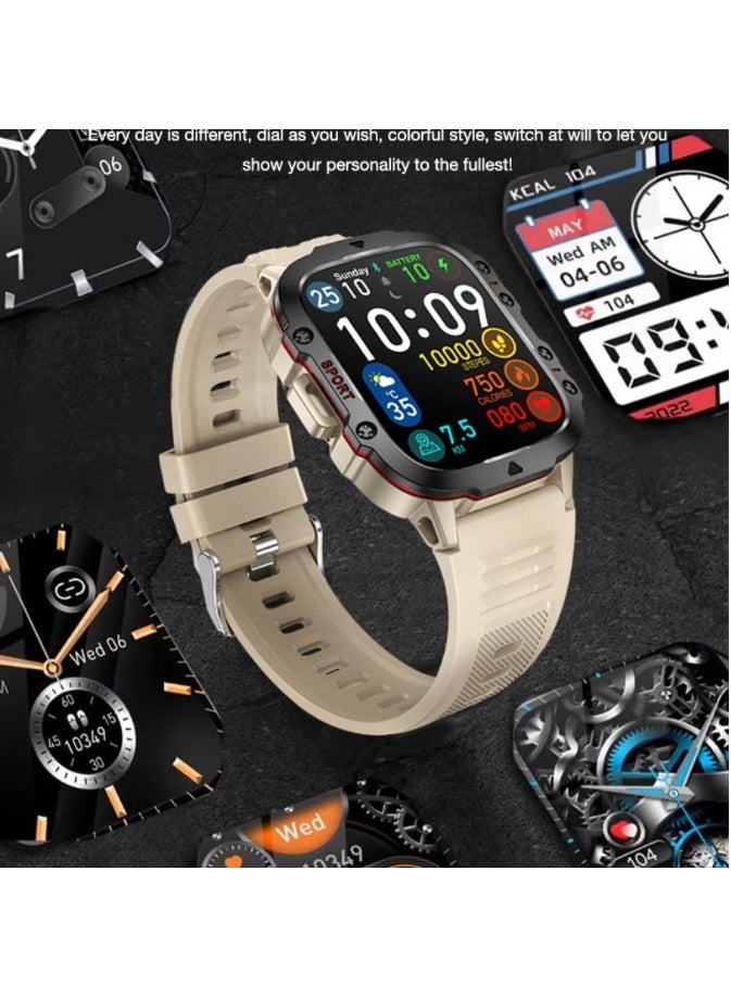 أولون ساعة Aolon Tetra S2 الذكية للرجال - مقاومة للماء IP68، مكالمات وإشعارات لاسلكية، شاشة عالية الدقة - Image 3