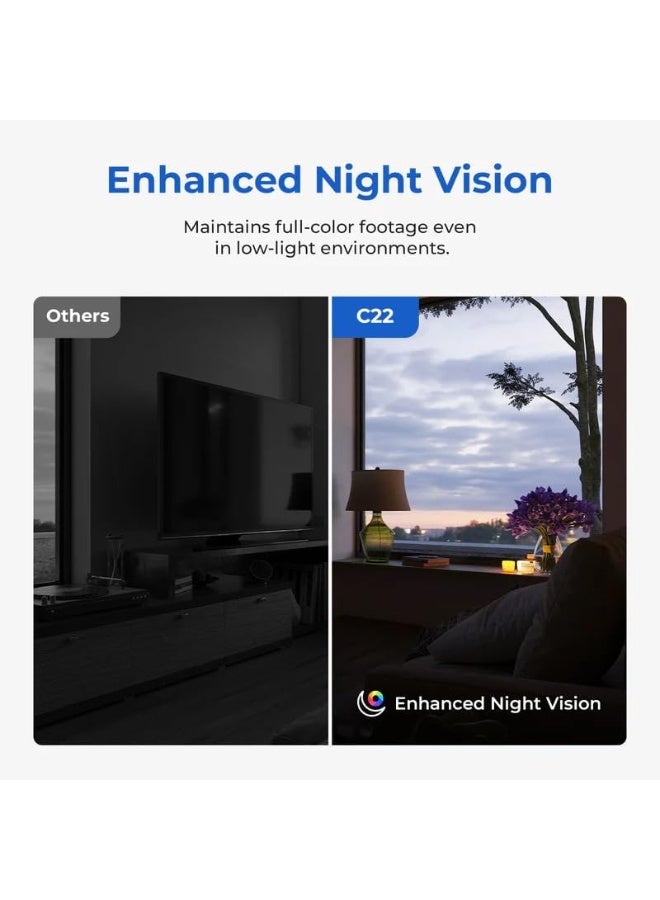 IMILAB C22 3K WiFi Indoor Security Camera | 360° Rotation | Two-Way Audio | Color Night Vision | Motion, Human & Noise Detection | App Control | Plug-in Design - Image 3