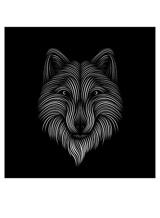 RYN Fox  Themed Printed MDF Wall Art Black/White 30x30cm - Image 1