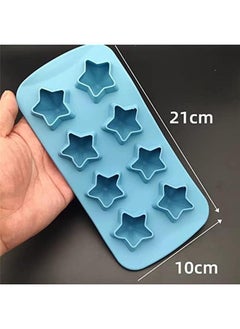 IBAMA Star Shaped Silicone Ice Cube Tray Freeze Mold Maker Tools Club Bar Party Use For Making Jelly Gummy Pudding Candy Ice Cream Chocolate Ice Diy Blue  - Image 4
