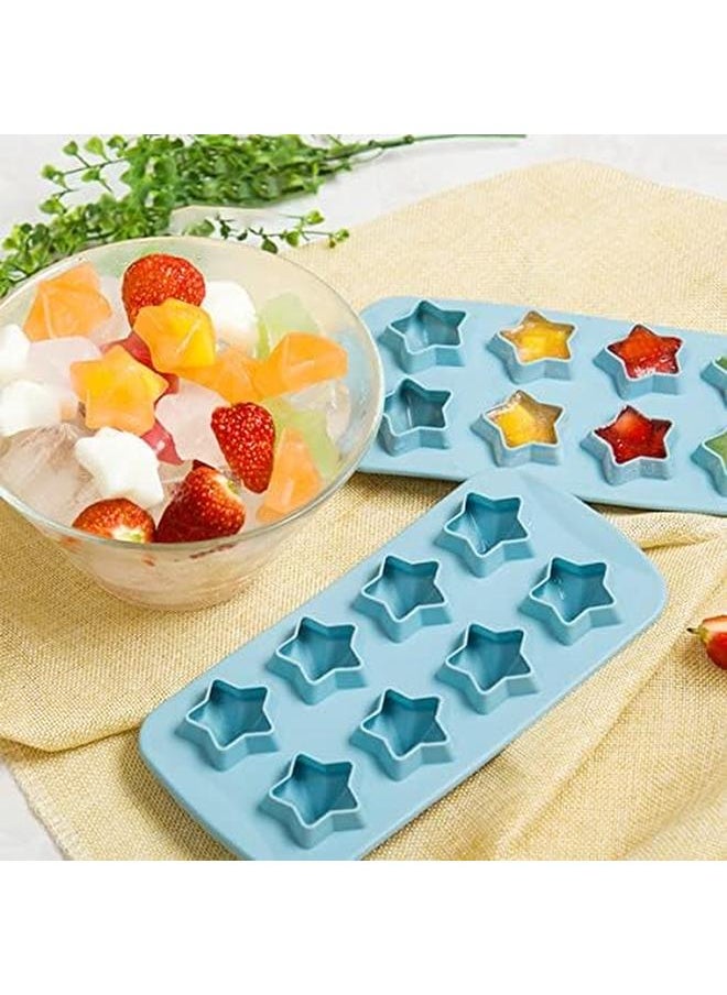 IBAMA - Star Shaped Silicone Ice Cube Tray Freeze Mold Maker Tools Club Bar Party Use For Making Jelly Gummy Pudding Candy Ice Cream Chocolate Ice Diy Blue - Image 1