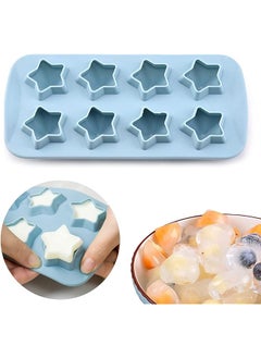 Star Shaped Silicone Ice Cube Tray Freeze Mold Maker Tools Club Bar Party Use For Making Jelly Gummy Pudding Candy Ice Cream Chocolate Ice Diy Blue