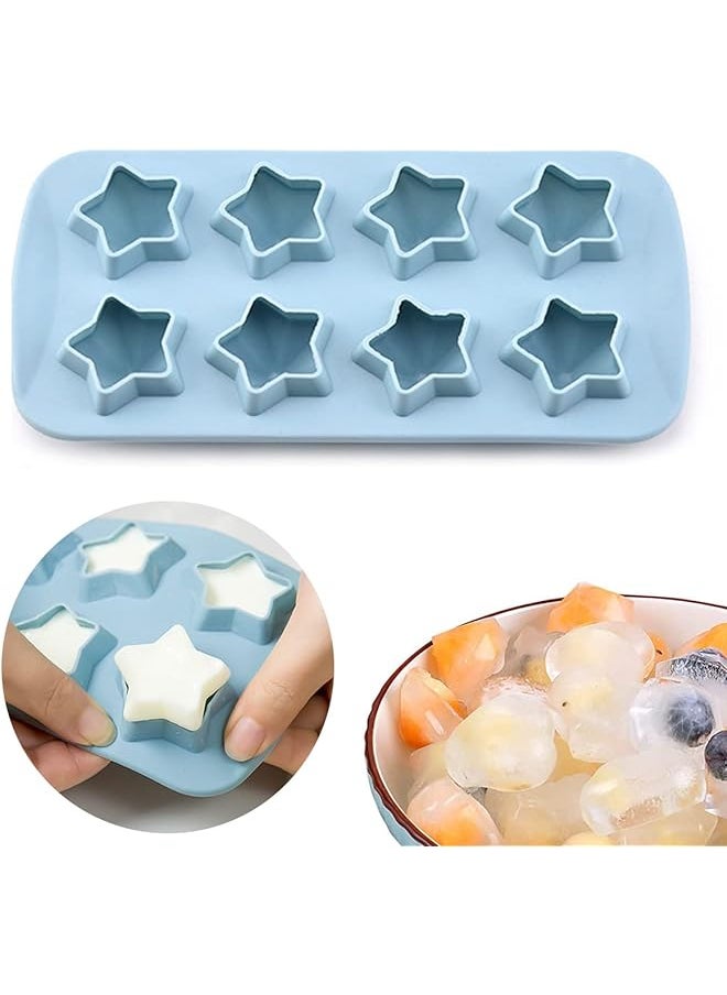 IBAMA - Star Shaped Silicone Ice Cube Tray Freeze Mold Maker Tools Club Bar Party Use For Making Jelly Gummy Pudding Candy Ice Cream Chocolate Ice Diy Blue - Image 1