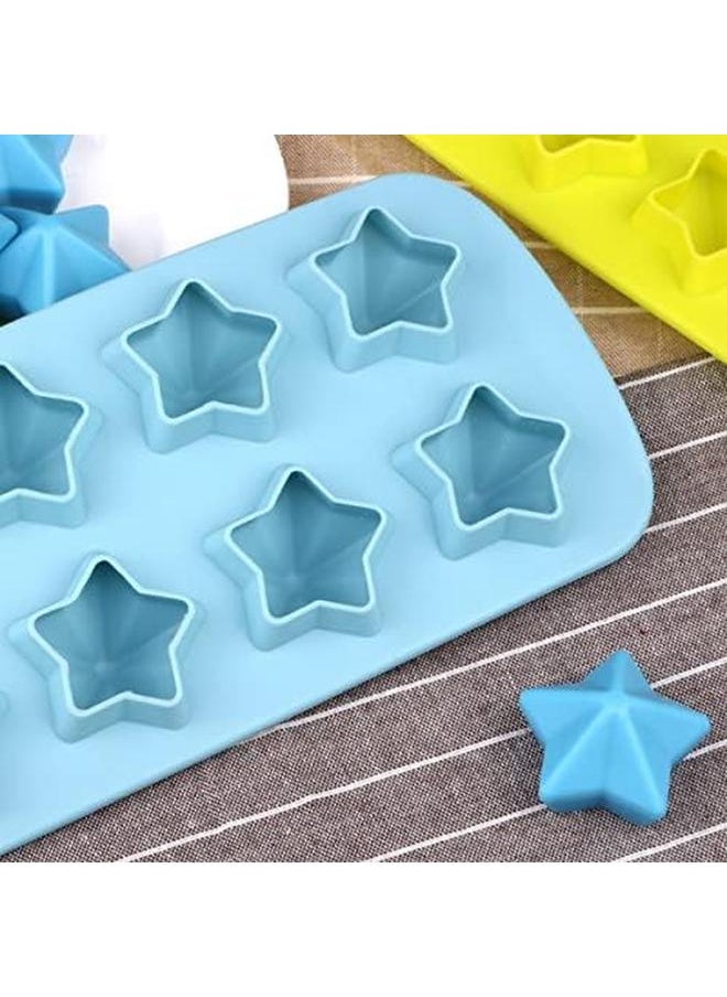 IBAMA - Star Shaped Silicone Ice Cube Tray Freeze Mold Maker Tools Club Bar Party Use For Making Jelly Gummy Pudding Candy Ice Cream Chocolate Ice Diy Blue - Image 1