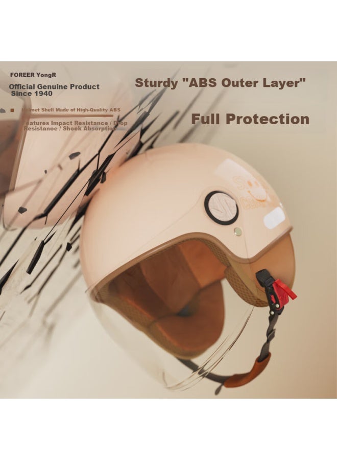 Forever 3c Certified Electric Bike Helmet Summer Sun Protection Breathable Motorcycle Personalized Warm Safety Helmet Uni Four Seasons Universal Electric Scooter Anti-fog T68 Long Visor [cloud Gray - Image 2