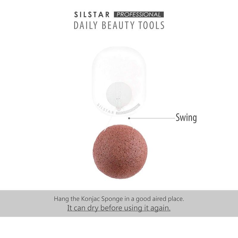 SILSTAR PROFESSIONAL SILSTAR PROFESSIONAL Konjac Facial Sponge Tear Drop Cedar Green 203  Our Konjac Sponge Offers an Amazing Cleansing and Shaving Experience  - Image 4