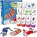 JUPITEARTH 28 PCS Finger Paint Baby Safe Paints for Hand and Feet Washable Paint for Kids NonToxic 12 Vibrant Colors 122fl oz36ml Palette Apron Brush Eye Stickers Safe Preschool Art Supplies for Kids - Image 3