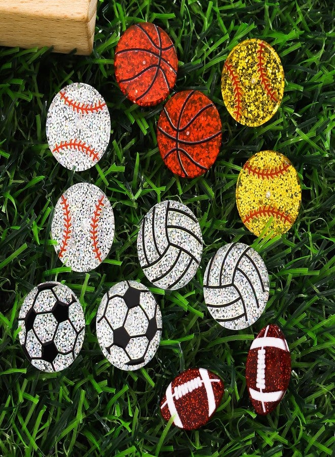 Kzl 6 Pairs Cute Sport Acrylic Stud Earrings Set for Women Football Baseball Basketball Volleyball Soccer Softball Glitter Stud Earrings Soprt Lover Jewelry Game Day Accessories Gifts-6 Pairs - Image 5