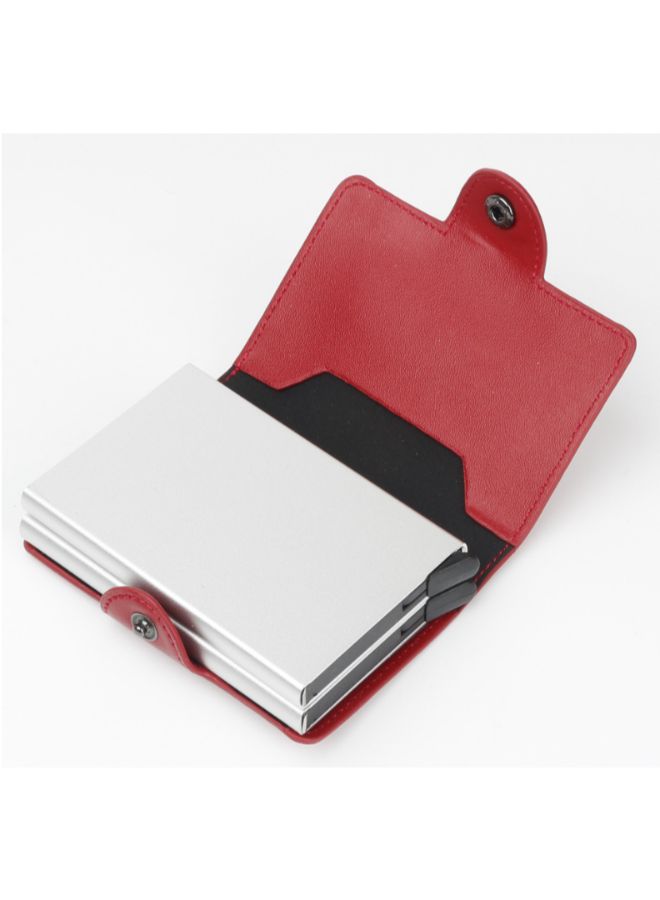 Anti Theft Automatic Smart Card Holder Red - Image 2