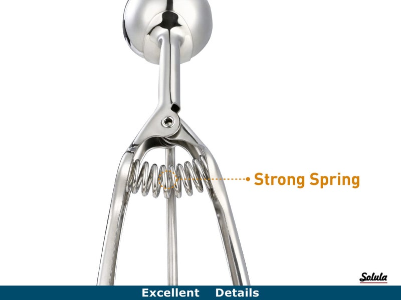 Solula 18/8 Stainless Steel Large Ice Cream Scoop Disher Melon Baller 4 Tablespoon - Image 5