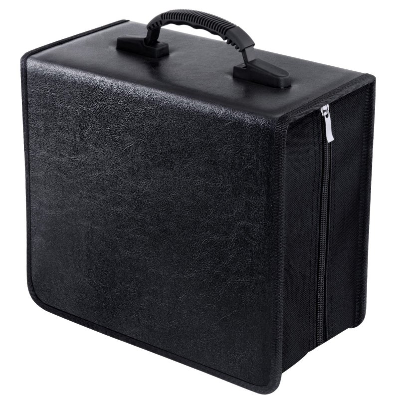 Siveit CDDVD Case Binder  400 Capacity Disc Storage Holder Black PU Binder