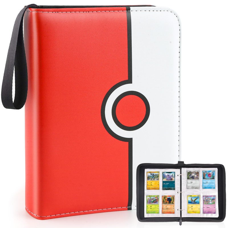 HOHOM Collectible Trading Card Binder, 400 Pockets Card Holder with 50 Removable Sleeves, Portable Collection Binder Album Book Case Storage, Zipper Card Protective Sleeves for TCG, Sports Card - Image 1