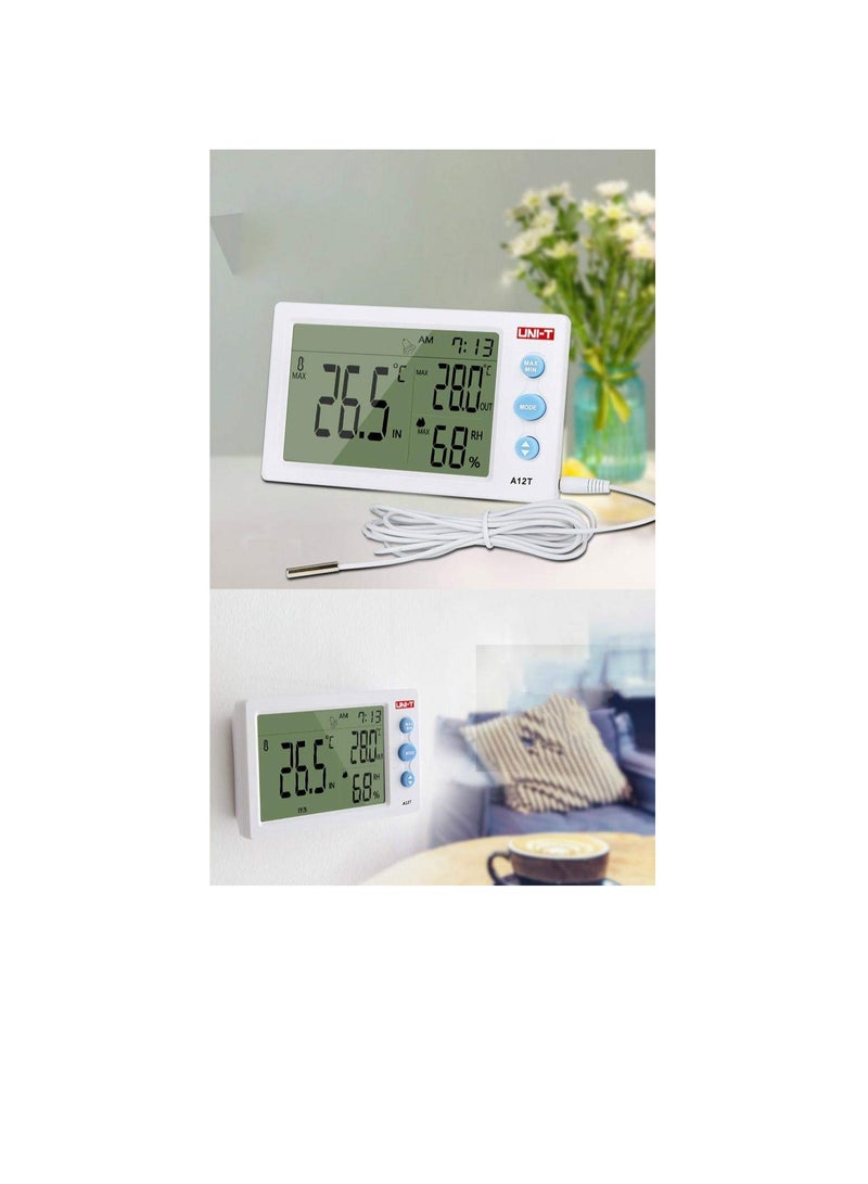 UNI-T Hanging Wall Table Mounted High Precision Indore/Outdoor Digital Thermo Hygrometer with Clock - UNI-T  - Image 3