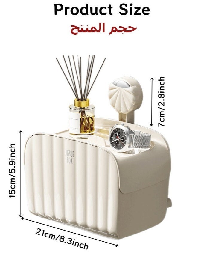 Tissue Box Cover Holder,Napkin Storage Box for Living Room Bedroom Bathroom Office Car - Image 1