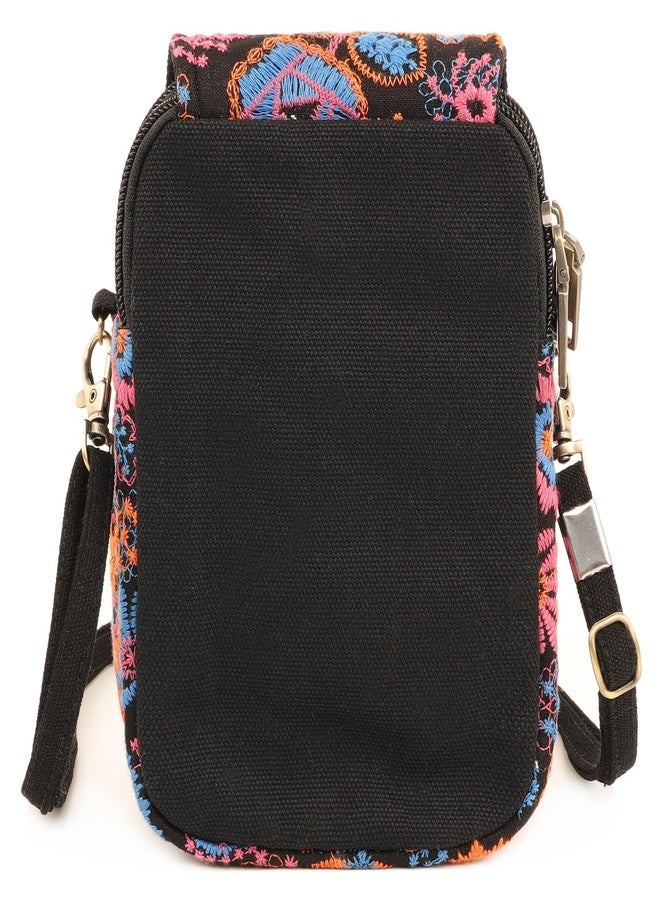 SILKAREA Embroidered Cute Mini Crossbody Bag for Women Small Handbags Wristlet Wallet Bag Cell-phone Pouch Coin Purse, Embroidered Red, One_Size, Boho Embroidered Flowers Small Crossbody Bags for - Image 4