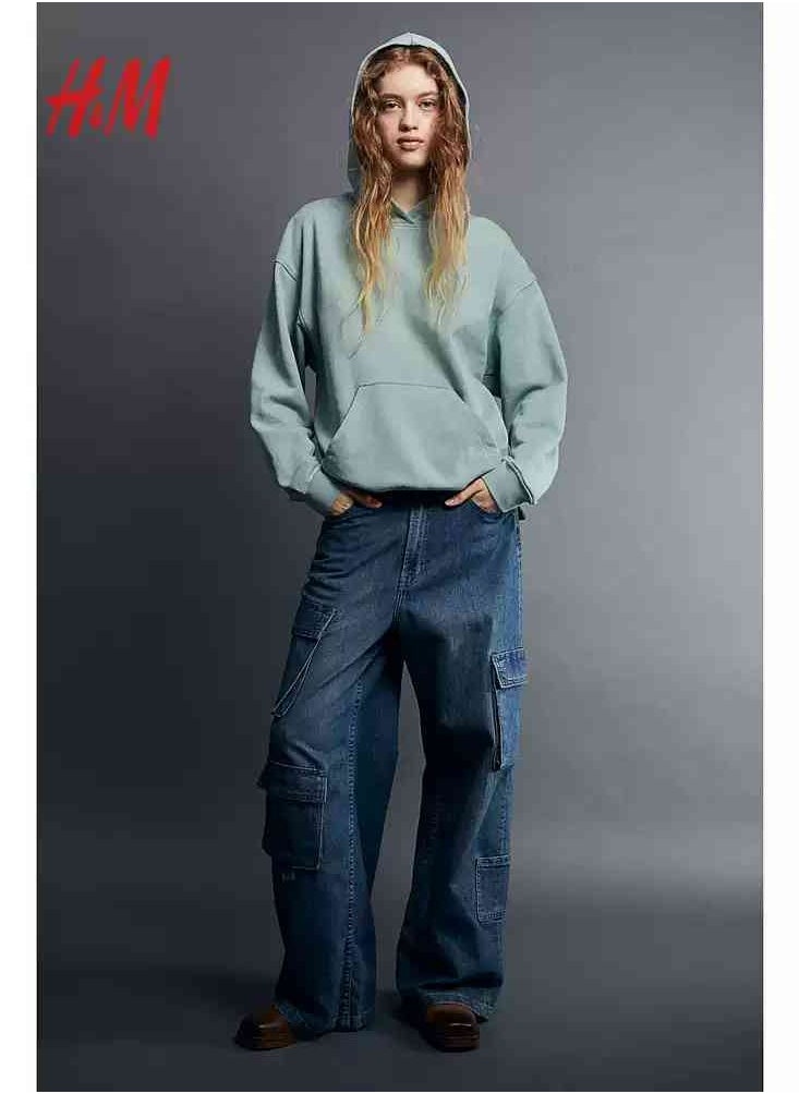 H and M - HM New Casual And Fashionable Loose Printed Hoodie - Image 1