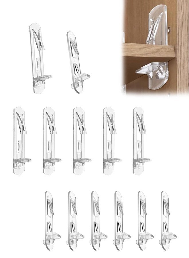 ADULLPONY 30pcs Plastic Locking Shelf Pins, Self Locking Shelf Support Pegs, Clear Self-Locking Shelf Support Pegs, Self-Locking Bracket Clips for Kitchen Cabinet Furniture Book Shelves - Image 1