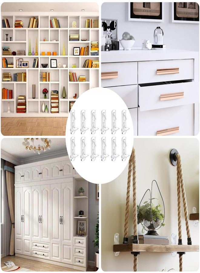 ADULLPONY 30pcs Plastic Locking Shelf Pins, Self Locking Shelf Support Pegs, Clear Self-Locking Shelf Support Pegs, Self-Locking Bracket Clips for Kitchen Cabinet Furniture Book Shelves - Image 5