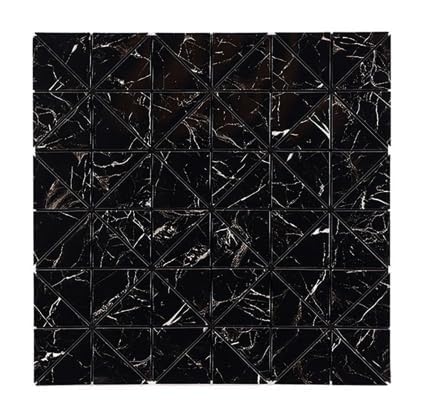 NIYANTA NIYANTA 12 x 12 Chex Tiles Peel and Stick SelfAdhesive Waterproof PE Foam Tile Stickers Panels Designed Wall Panel 3D Pattern Texture Durable Stylish Marble Floor Tiles Black 2_Pcs  - Image 1