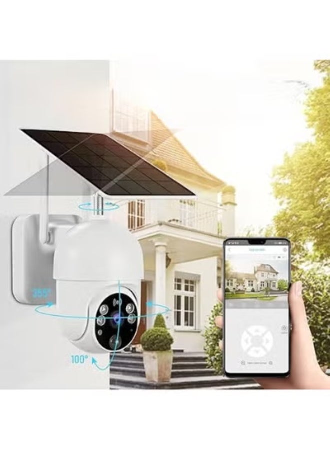 كاميرا خارجية شمسية واي فاي PTZ بدقة 2K مع صوت ثنائي الاتجاه، بطارية قابلة للشحن، كشف حركة PIR، ورؤية ليلية - Image 3