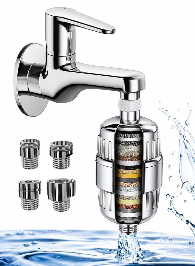 Mesterbath Shower and Tap Filter for Hard Water | Hard Water Softener for Bathroom | 20-Stage Filtration | Chrome Finish - Image 1