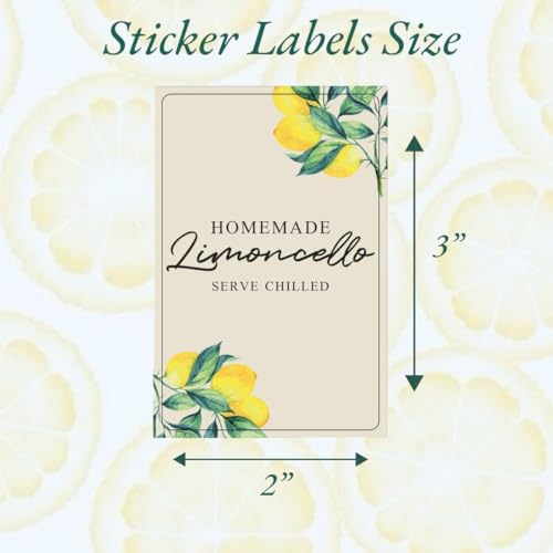Joyful Artistry Limoncello Labels - 14 Rectangular 2"x3" Lemoncello Stickers for Homemade Limoncello Bottles 4oz, 8oz, 12oz, 16oz (Rectangular) - Image 4