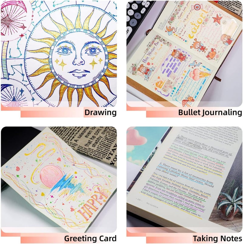 KASTWAVE Glitter Gel Pens, 16 Colors Retractable Sparkle Gel Pen Set 0.7Mm Fine Tip Colored Journaling Pens For Coloring Books, Drawing, Journaling, Doodling Office School Art Supplies - Image 4