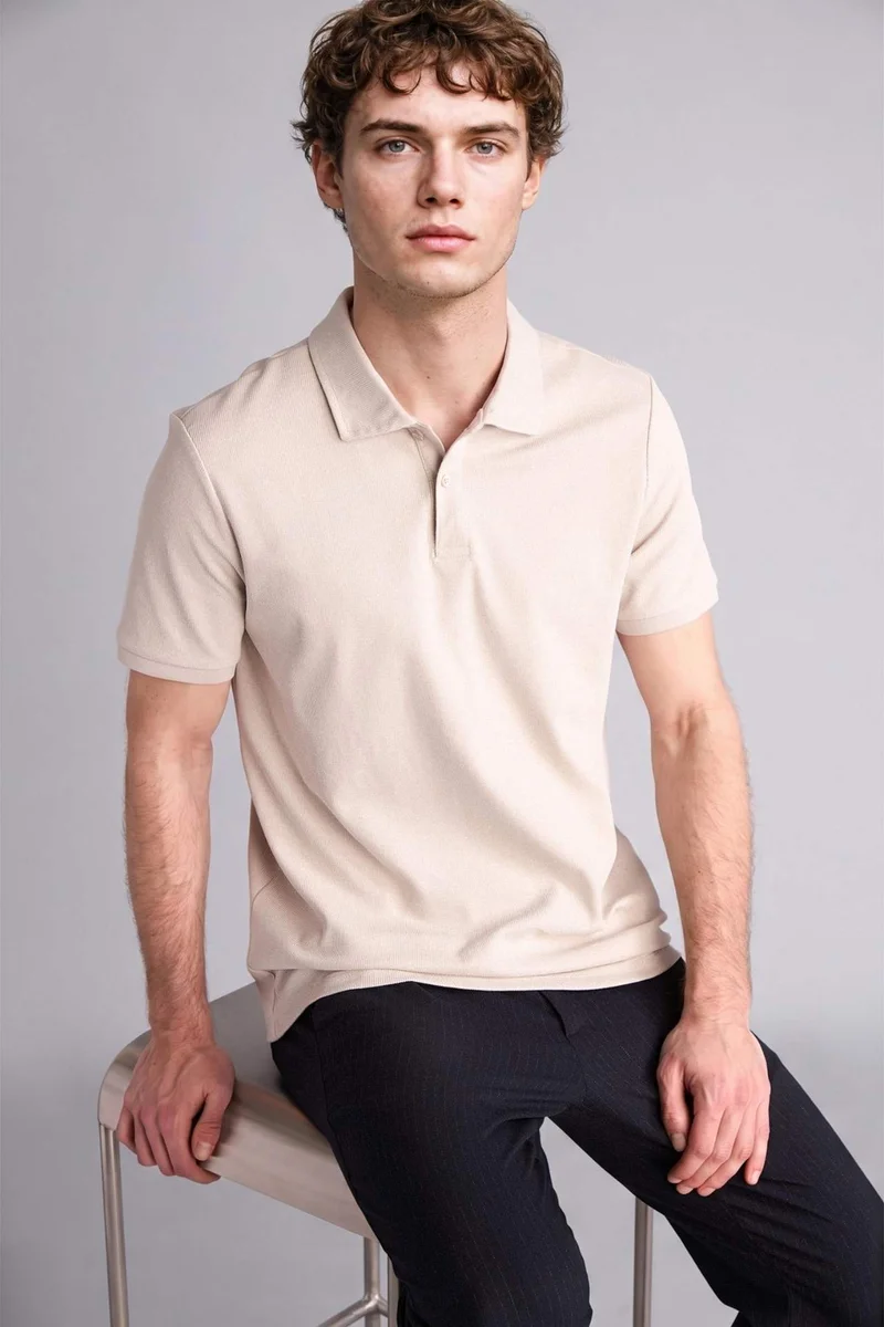 ديفاكتو Regular Fit Short Sleeve Polo T-Shirt