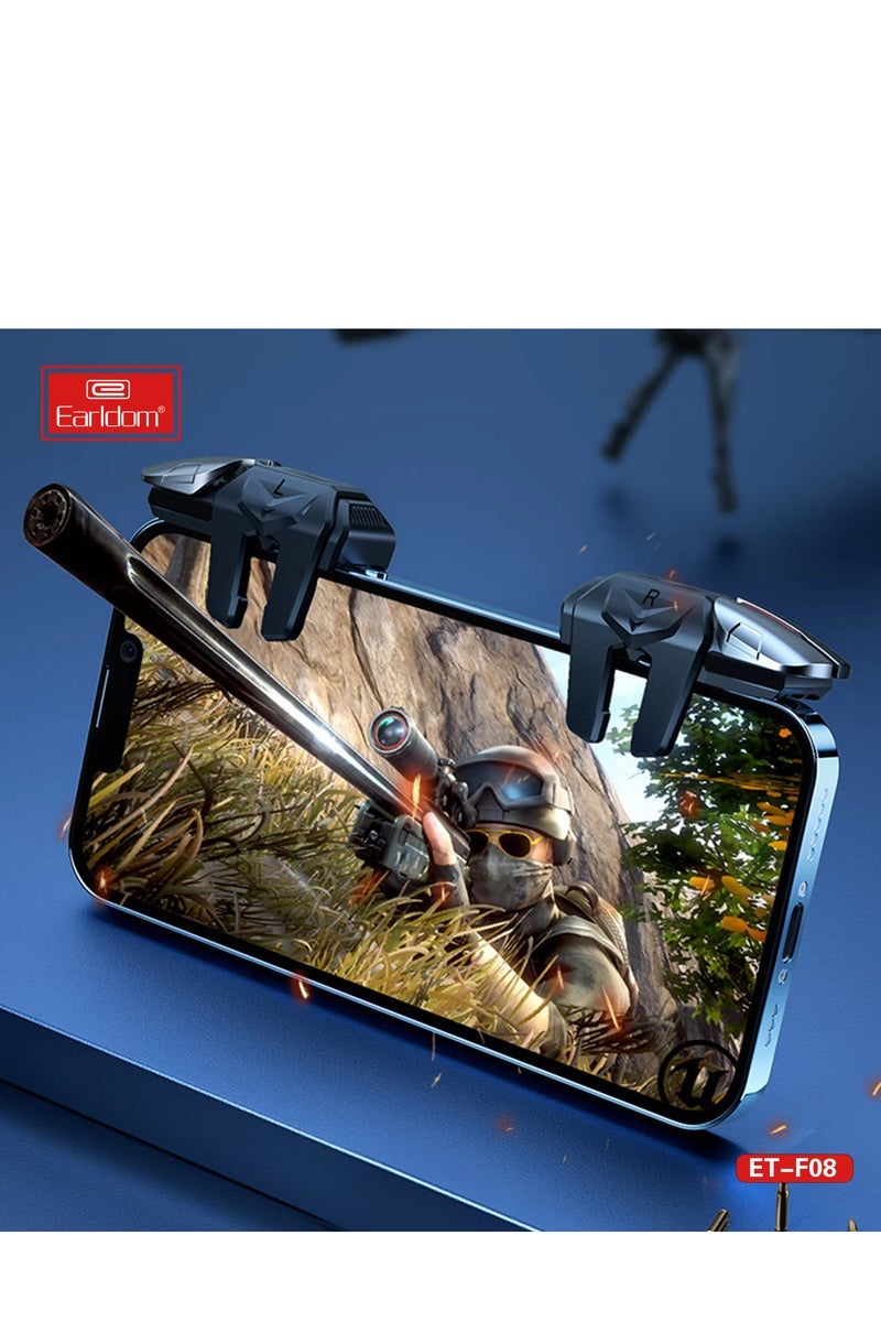 Earldom ET-F08 Mobile Game Trigger Controller - Shoot Fire Button for Smartphone iOS and Android | Ergonomic 2-Trigger Design, Non-Slip Grip, Universal Phone Clip, and Rapid-Fire Function for PUBG, Call of Duty Mobile, Fortnite & More - Image 4