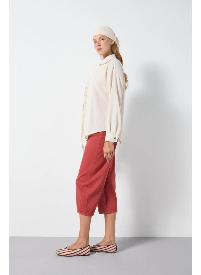 mina aise Women's Stone 100% Linen Custom Design Premium Shirt 31191.