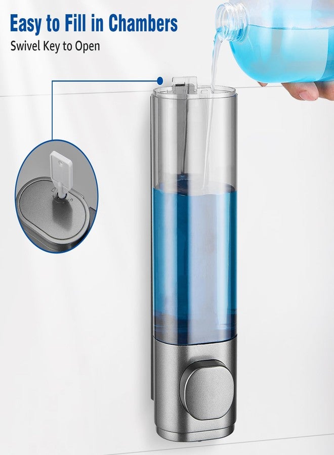 pollock Shampoo and Conditioner Dispenser 1 Chamber No Drill, Shower Soap Pump Dispenser Wall Mounted, Body Wash Dispenser for Shower, Shower Gel Dispenser Shampoo Holder for Bathroom (Gungrey 1 Chamber) - Image 4