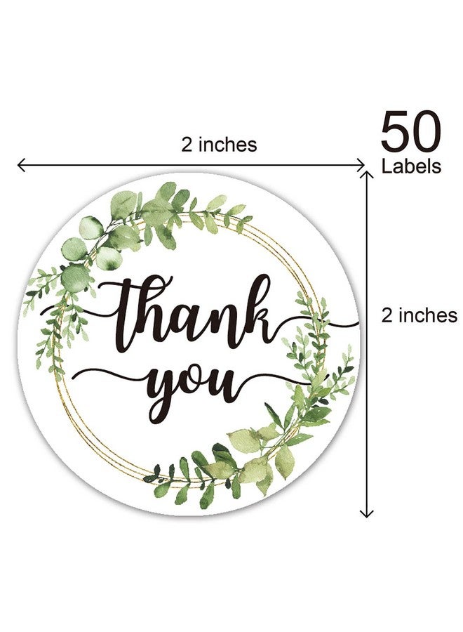 EKSPLODI 50 Greenery Thank You Stickers Favor Stickers Thank You Labels For Baby Shower Wedding Small Business Bakeries Handmade Goods 2 Inches. - Image 4
