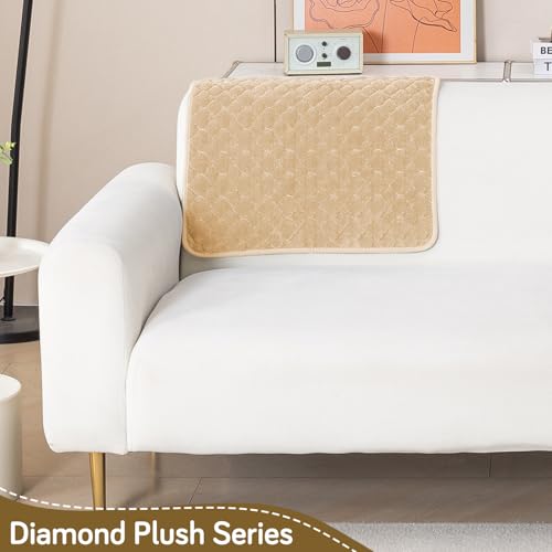 HOKIPO 'Diamond Plush' Premium Quilted Anti Slip Sofa Cover Mats for L Shape and 1/2/3 Seater Sofa. Make Your Own Sofa Cover Set, 70(D) x 170(L) cm, Beige (AR-5899-BGE) - Image 4