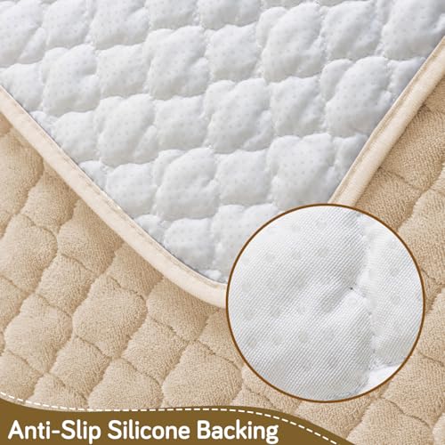 HOKIPO 'Diamond Plush' Premium Quilted Anti Slip Sofa Cover Mats for L Shape and 1/2/3 Seater Sofa. Make Your Own Sofa Cover Set, 70(D) x 170(L) cm, Beige (AR-5899-BGE) - Image 5