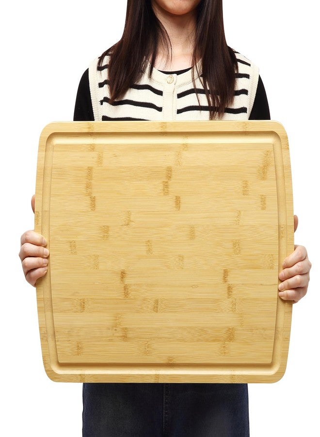 GAOMON Extra Large Organic Bamboo Cutting Board, Meal Prep & Serving Wooden Cutting Board for Kitchen, Chopping Butcher Block for Turkey, Meat, Vegetables, Bbq (20 x 15 In) - Image 1