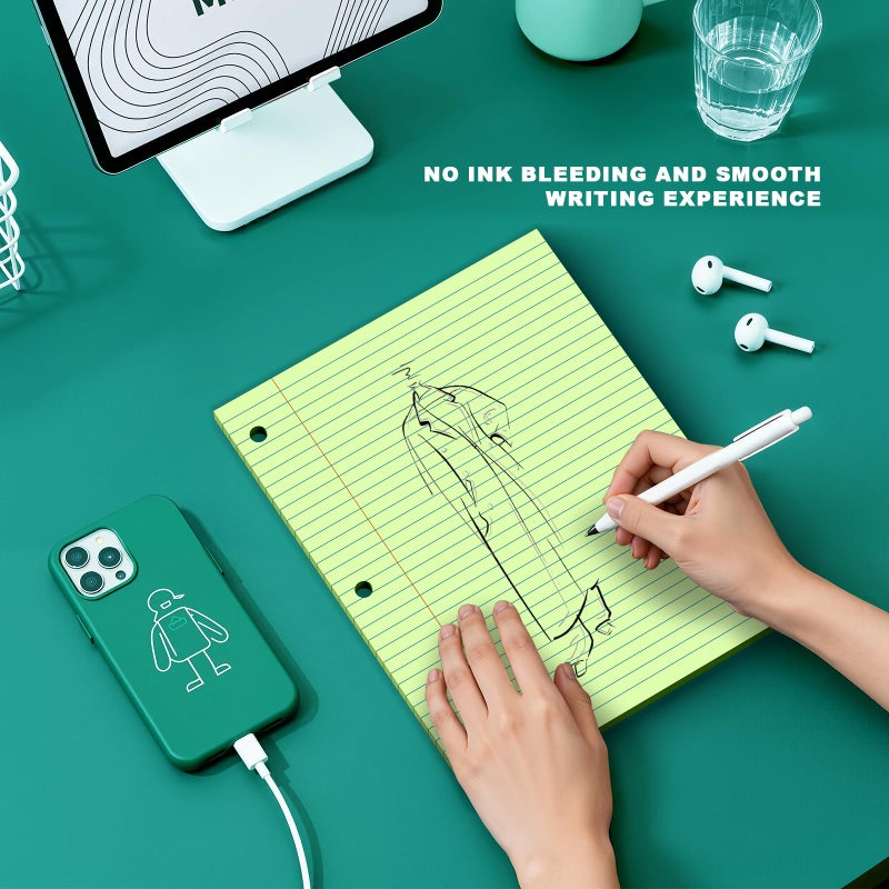 Ciphyfee Note Pads 8 X 10.5 Loose Leaf Paper, 120Sheets, 3 Hole Punched Lined Paper, College Ruled 8 X 10.5 Notebooks, 10-1/2" X 8 Binder Writing Pads, Filler Paper For Engineering, Office, School Supplies - Image 5