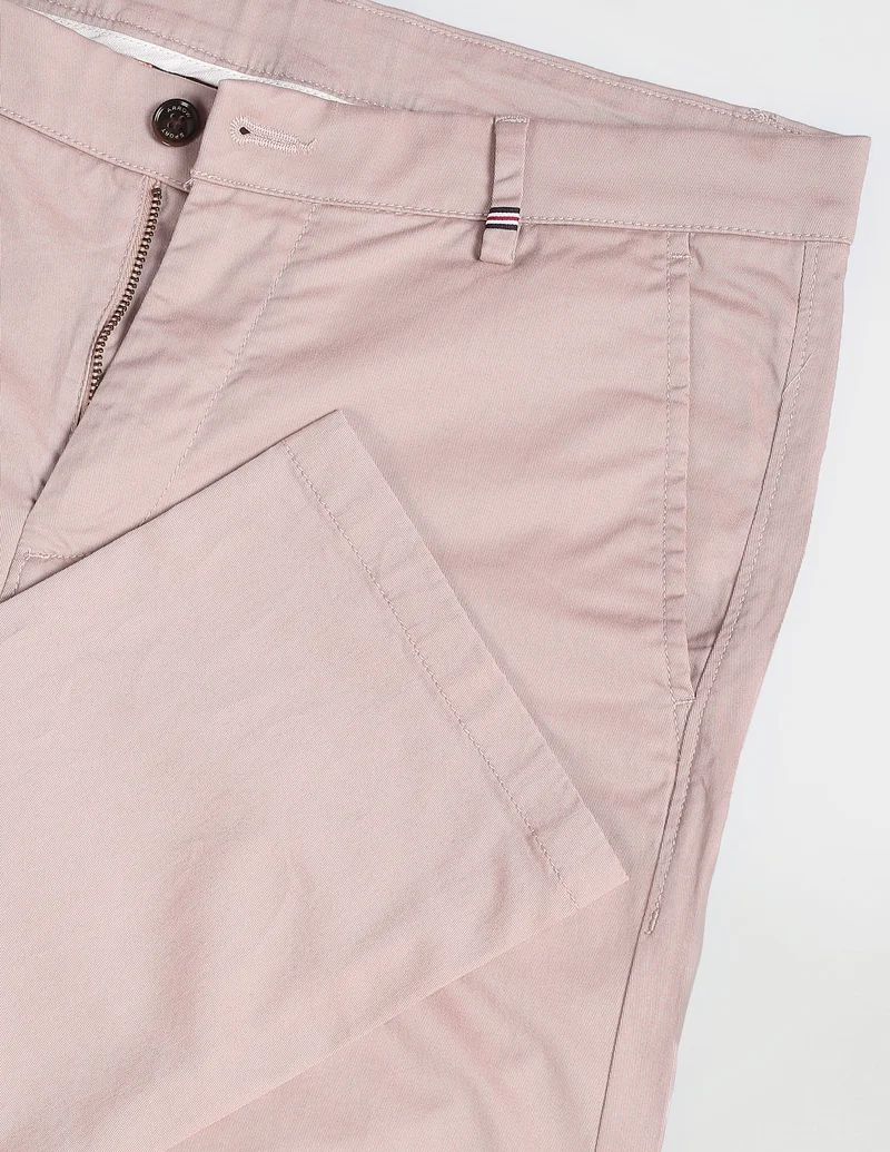 Arrow Light Pink Low Rise Slim Fit Casual Trousers for Men | Best Price UAE