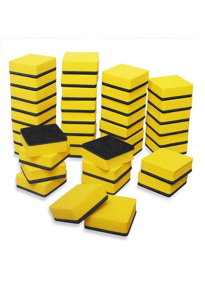 Heqishun 40 Pack Magnetic Whiteboard Dry Eraser Dry Erase Erasers Bulk Chalkboard Eraser Cleaner for Classroom, Office (2 x 2 inch, Yellow)  - Image 1