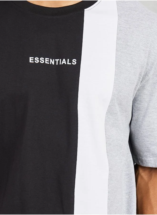 ستايلي Oversized Colorblock Essential Print T-shirt