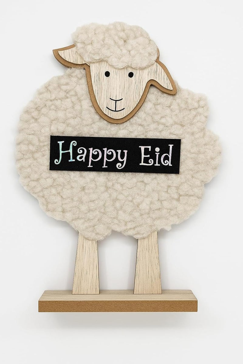 Horoof Home ديكور طاولة عيد الأغنام الخشبي الكبير من هروف هوم - Image 1