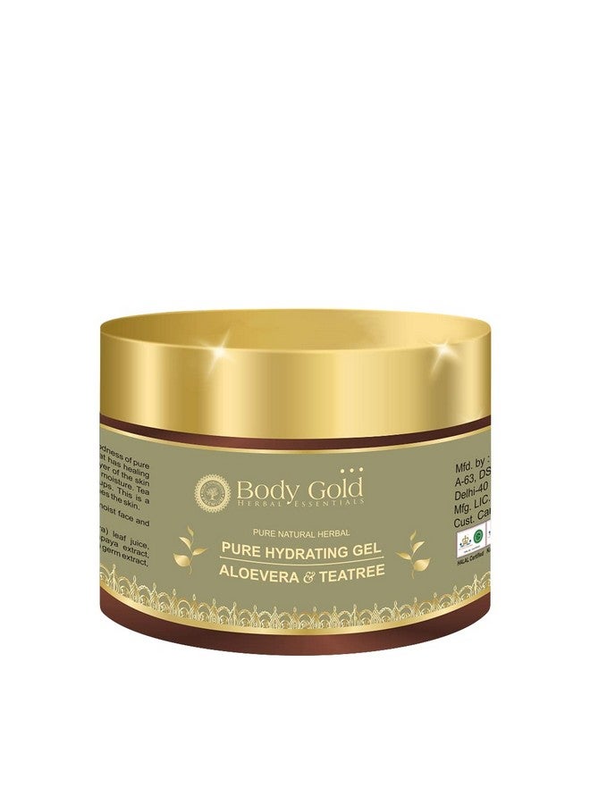 Body Gold Pure Hydrating Gel - Aloe Vera & Tea Tree it Locks in hydration,Stimulates skin regeneration,Soothes the skin,Skin healing properties,Refreshing 50gm(GL-01) - Image 1