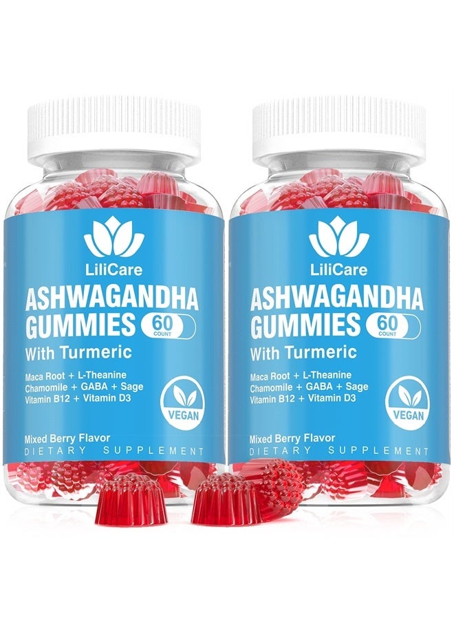 EnvyDeal 2 Pack Ashwagandha Gummies for Immune Support, 2000mg Organic Ashwa Root Extract Supplement for Women & Men - 120 Count - Image 1