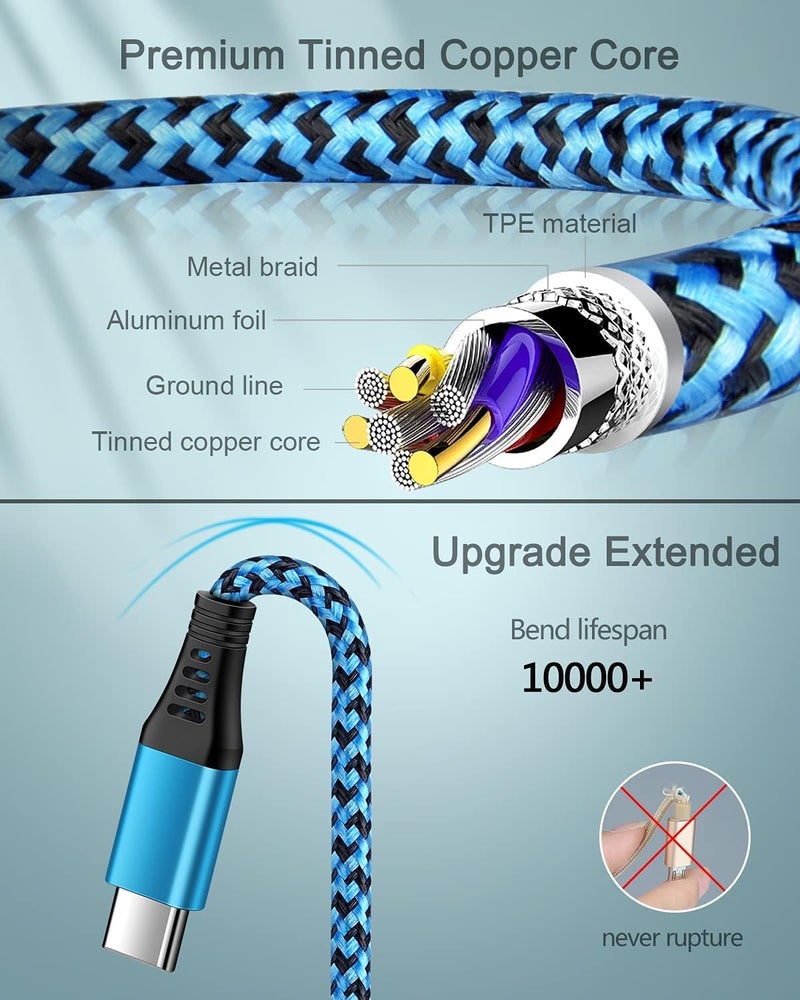 AILKIN USB Type C Auto Cable for Car, 3ft/2Pack USB A to USB C Fast Charger Cable for iPhone 16 Pro 15Pro Max, Android Phone C Charger Cord Fast Charging for Samsung S24 S23 Ultra S22 S21 A14 A15 A54 Google - Image 4