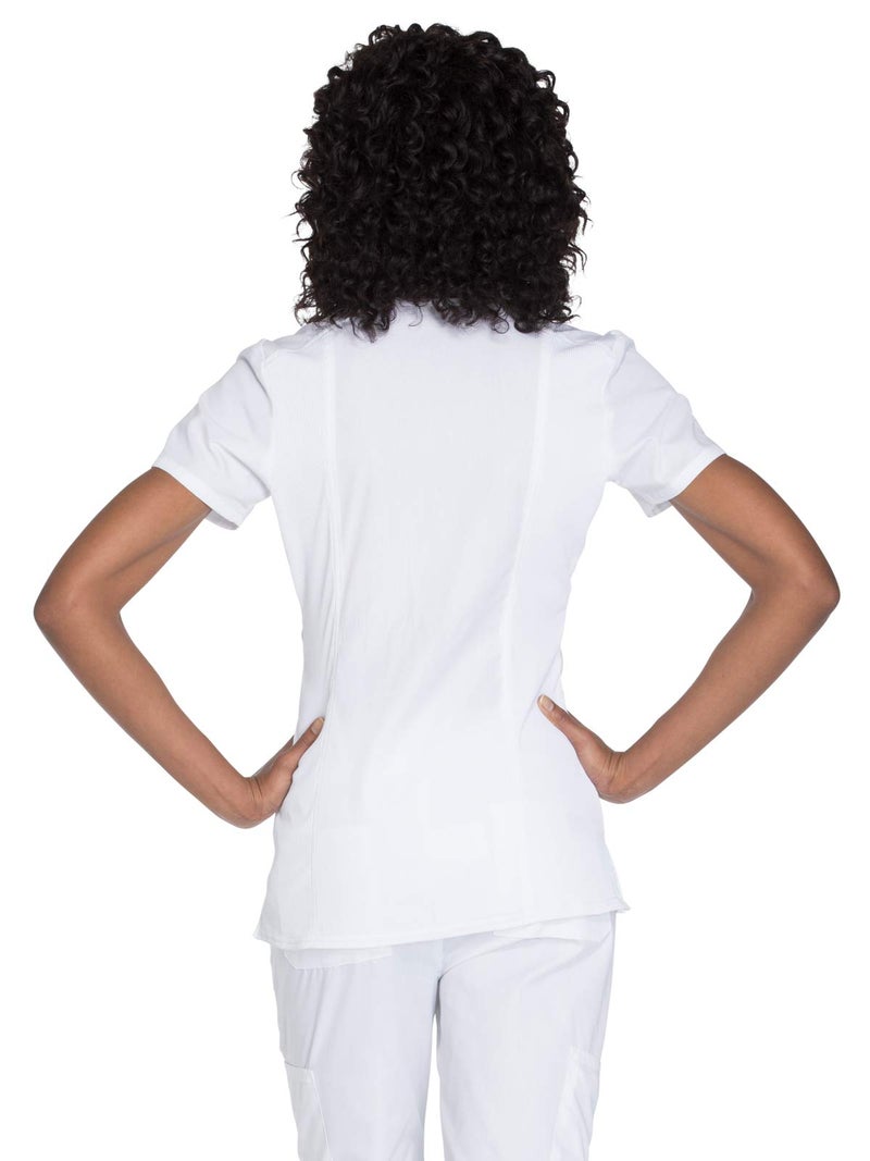 Cherokee Workwear Originals Women Scrubs Top Mock Wrap WW650, S, White - Image 2